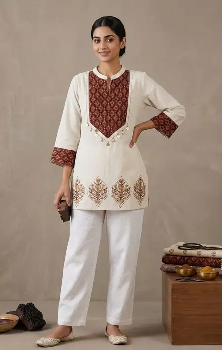 Naisha K 820 Cotton Flex Block Work Wholesale Short Top Suppliers In India
